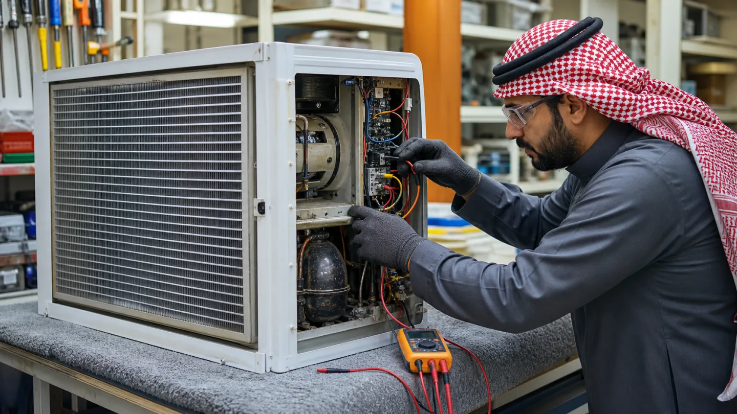 صيانة مكيف شباك من فئة الزامل دون شعار في منزل بالرياض